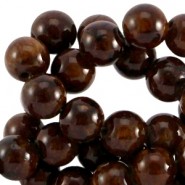 Halbedelstein Perlen rund 6mm Agaat Dark brown